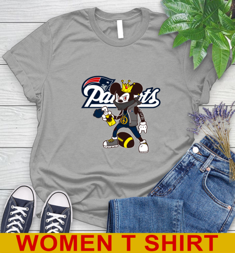 New England Patriots NFL Football Mickey Peace Sign Sports Women's T-Shirt 11