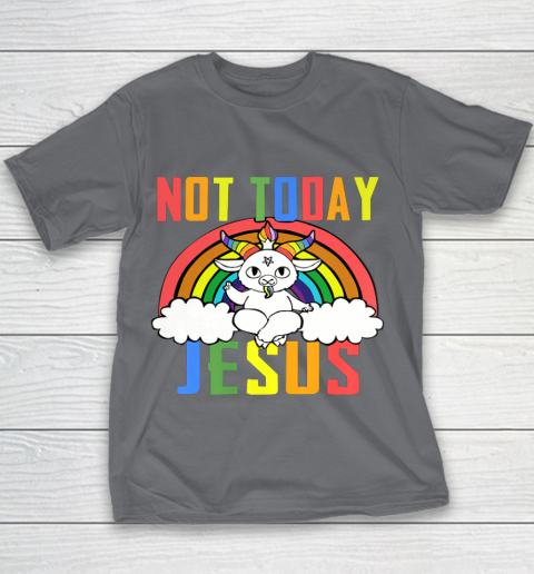 Unicorn Rainbow Not Today Jesus Premium Youth T-Shirt 7