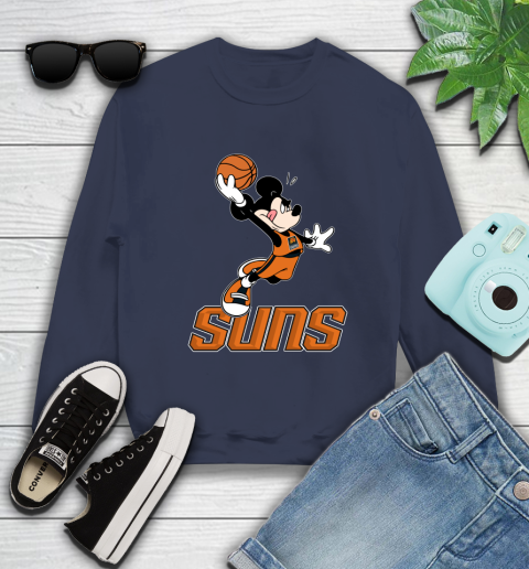NBA Basketball Phoenix Suns Cheerful Mickey Mouse Shirt Sweatshirt 3