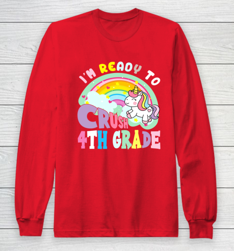 Back to school shirt ready to crush 4th grade unicorn Long Sleeve T-Shirt 15