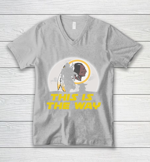 Washington Redskins NFL Football Star Wars Yoda And Mandalorian This Is The Way V-Neck T-Shirt 3