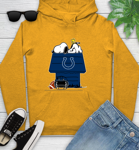 Indianapolis Colts NFL Football Snoopy Woodstock The Peanuts Movie Youth Hoodie 3