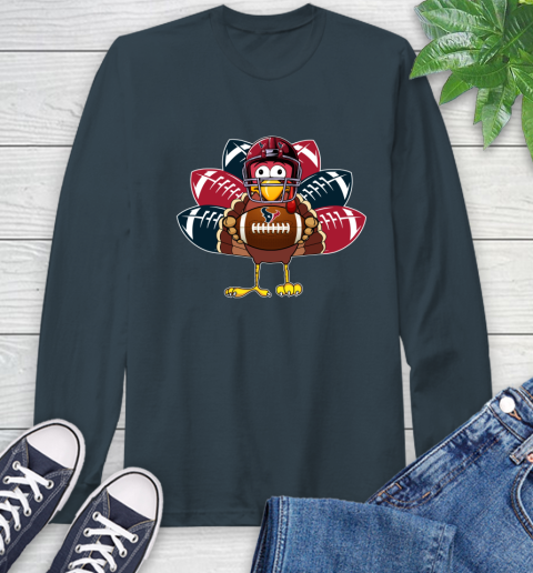 Houston Texans Turkey Thanksgiving Day Long Sleeve T-Shirt 8