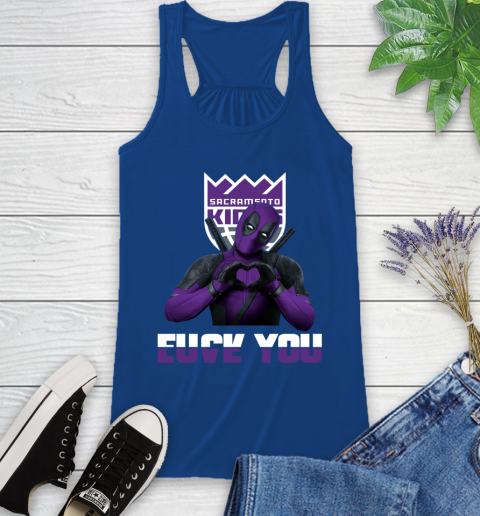 NBA Sacramento Kings Deadpool Love You Fuck You Basketball Sports Racerback Tank 8