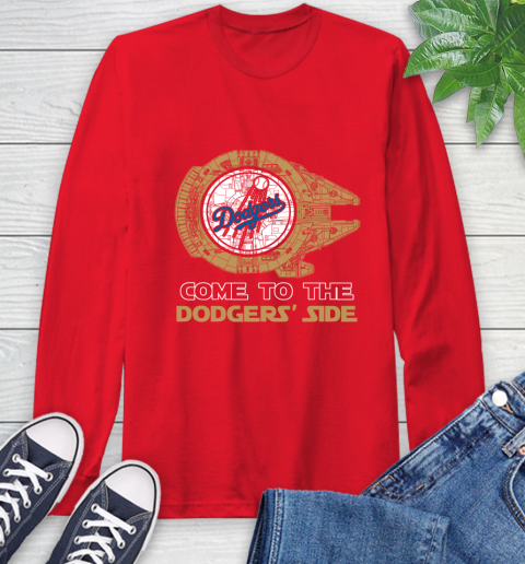 MLB Come To The Los Angeles Dodgers Side Star Wars Baseball Sports Long Sleeve T-Shirt 11
