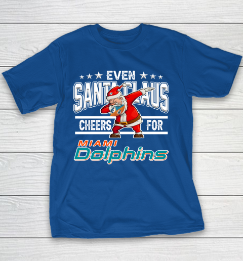 Miami Dolphins Even Santa Claus Cheers For Christmas NFL Youth T-Shirt 6