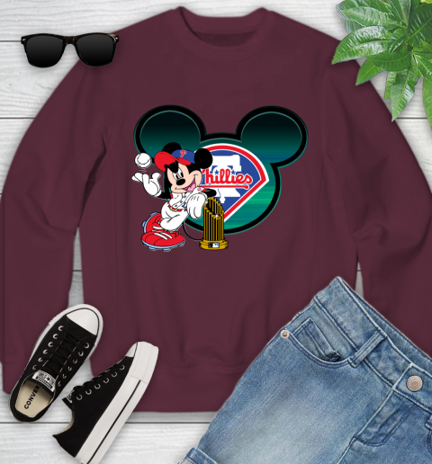 MLB Philadelphia Phillies The Commissioner's Trophy Mickey Mouse Disney Youth Sweatshirt 5
