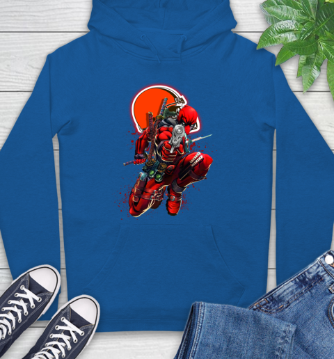 NFL Deadpool Marvel Comics Sports Football Cleveland Browns Hoodie 9