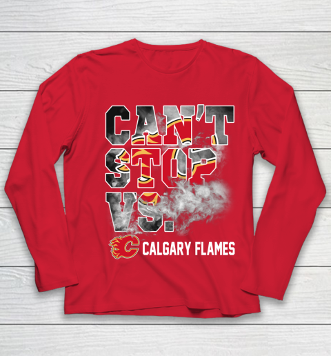 NHL Calgary Flames Hockey Can't Stop Vs Youth Long Sleeve 8
