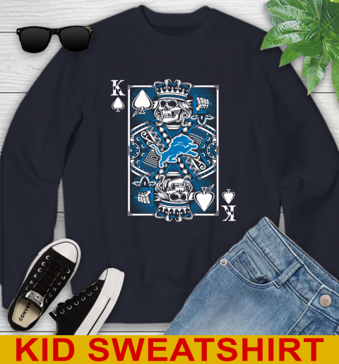 Detroit Lions NFL Football The King Of Spades Death Cards Shirt Youth Sweatshirt 2
