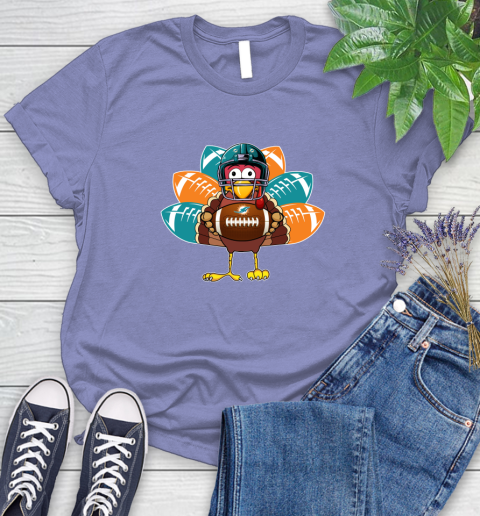 Miami Dolphins Turkey Thanksgiving Day Women's T-Shirt 11