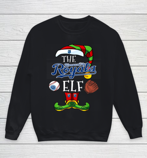 Kansas City Royals Christmas ELF Funny MLB Youth Sweatshirt