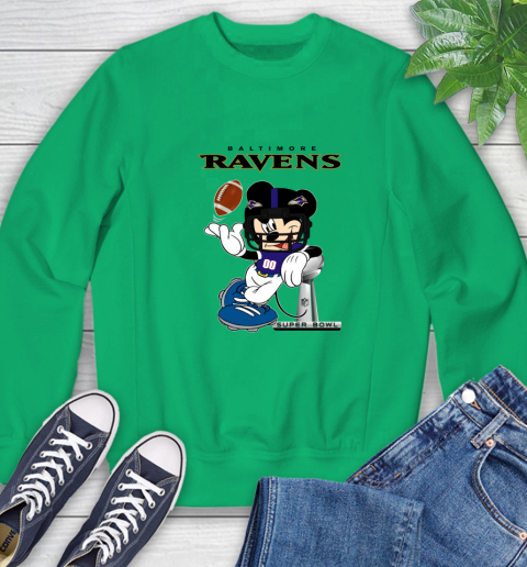 NFL Baltimore Ravens Mickey Mouse Disney Super Bowl Football T Shirt Sweatshirt 6