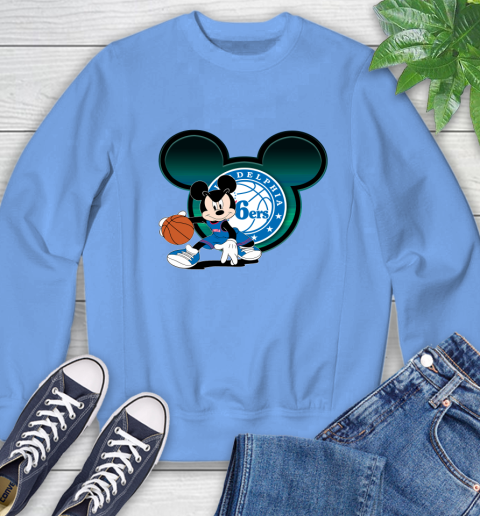 NBA Philadelphia 76ers Mickey Mouse Disney Basketball Sweatshirt 11