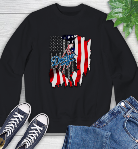 Los Angeles Dodgers MLB Baseball American Flag Sweatshirt
