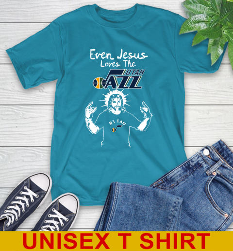 Utah Jazz NBA Basketball Even Jesus Loves The Jazz Shirt T-Shirt 9