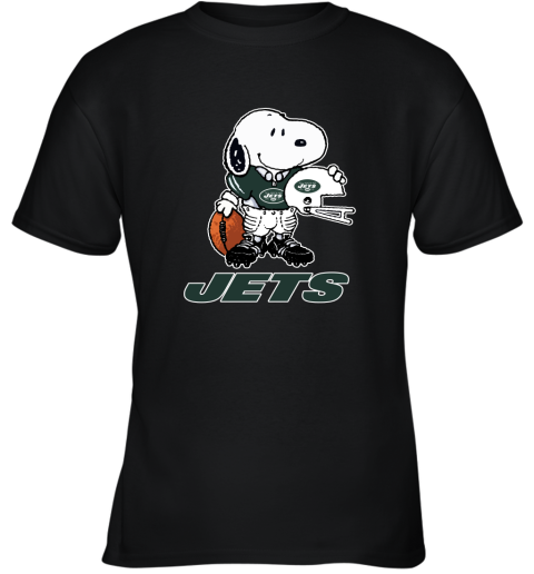 Snoopy A Strong And Proud New York Jets Player NFL Youth T-Shirt