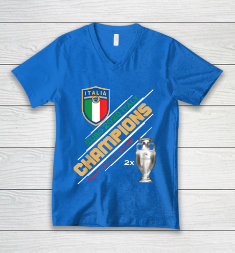 Italy Champions 2020 Euro Forza Azzurri Italia Football V-Neck T-Shirt 5