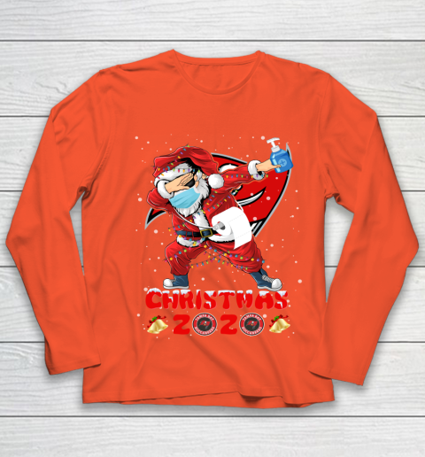Tampa Bay Buccaneers Funny Santa Claus Dabbing Christmas 2020 NFL Youth Long Sleeve 3