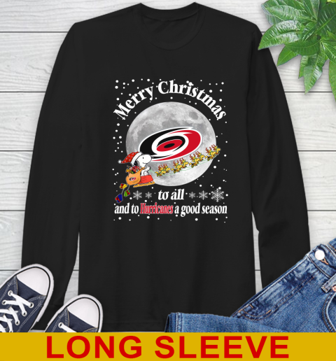 Carolina Hurricanes Merry Christmas To All And To Hurricanes A Good Season NHL Hockey Sports Long Sleeve T-Shirt