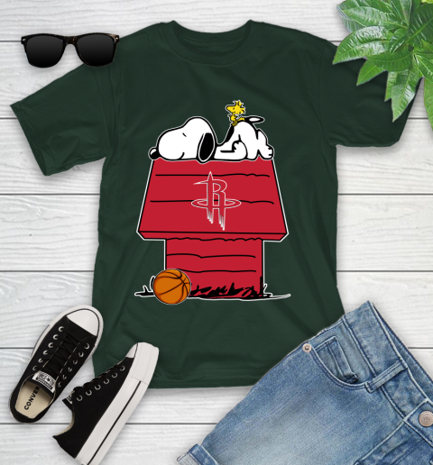 Houston Rockets NBA Basketball Snoopy Woodstock The Peanuts Movie Youth T-Shirt 5