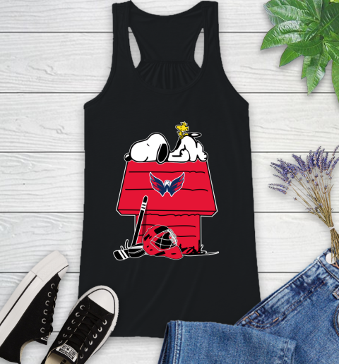 Washington Capitals NHL Hockey Snoopy Woodstock The Peanuts Movie Racerback Tank 2