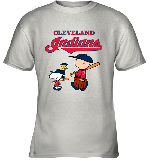 Cleveland Indians Let's Play Baseball Together Snoopy MLB Youth T-Shirt