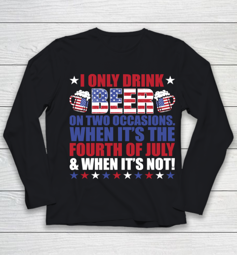 Beer Lover Funny Shirt Beer Fourth Of July Youth Long Sleeve
