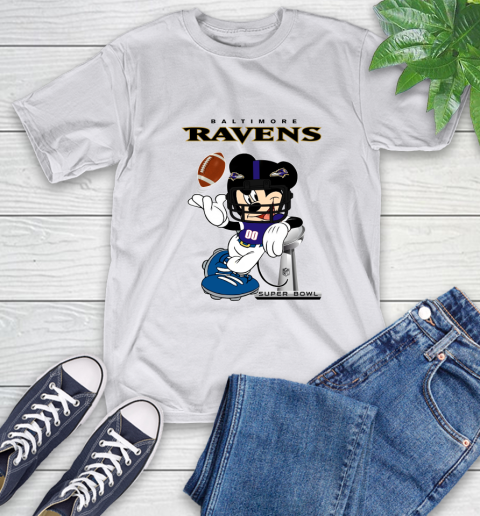 NFL Baltimore Ravens Mickey Mouse Disney Super Bowl Football T Shirt T-Shirt 12