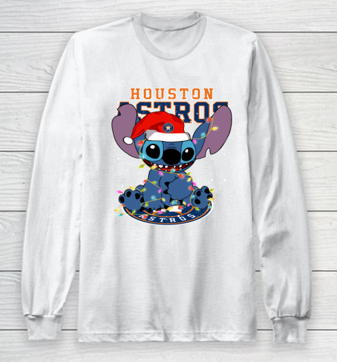 Houston Astros MLB noel stitch Baseball Christmas Long Sleeve T-Shirt