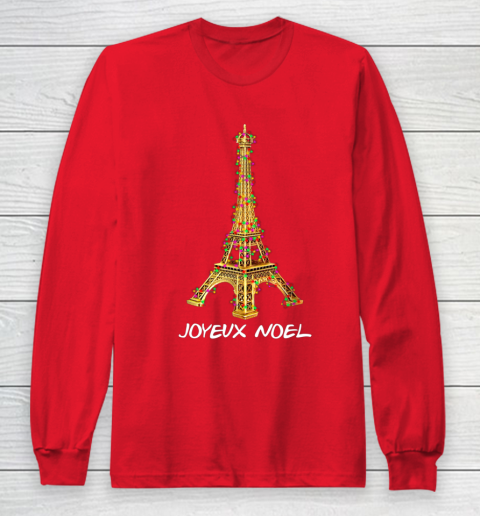 Joyeux Noel French Merry Christmas Eiffel Tower Long Sleeve T-Shirt 7