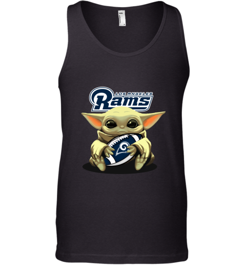 Baby Yoda Loves The Los Angeles Rám Star Wars NFL Tank Top