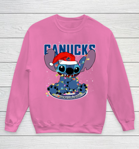 Vancouver Canucks NHL Hockey noel stitch Christmas Youth Sweatshirt 3