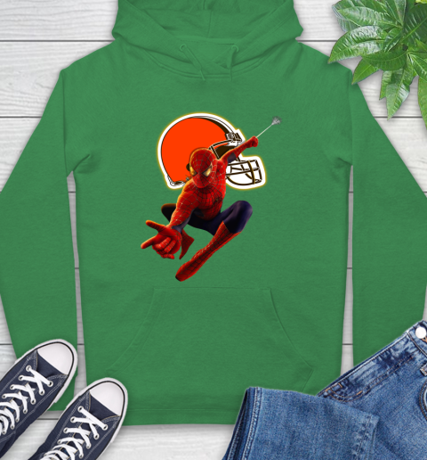 NFL Spider Man Avengers Endgame Football Cleveland Browns Hoodie 8