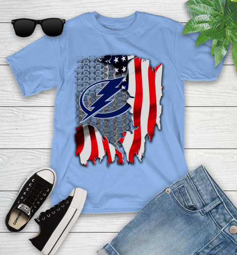 Tampa Bay Lightning NHL Hockey American Flag Youth T-Shirt 15