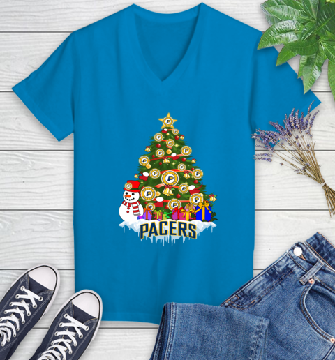 Indiana Pacers Merry Christmas NBA Basketball Sports Women's V-Neck T-Shirt 7