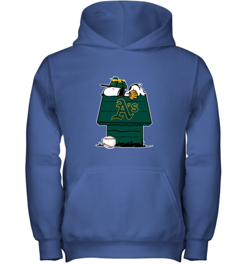 Oakland Athletics Snoopy And Woodstock Resting Together MLB Youth Sweatshirt  