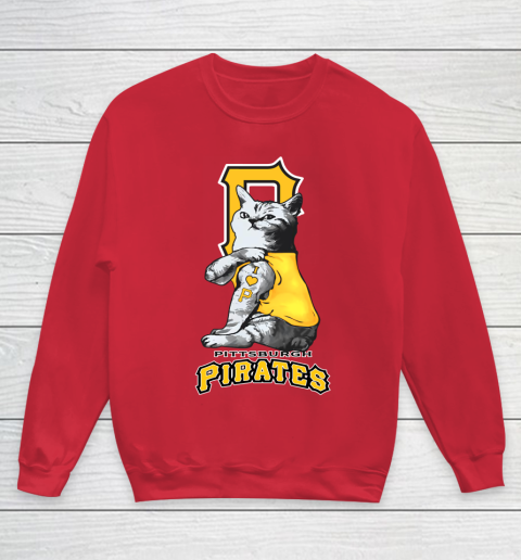 MLB Baseball My Cat Loves Pittsburgh Pirates Youth Sweatshirt 7