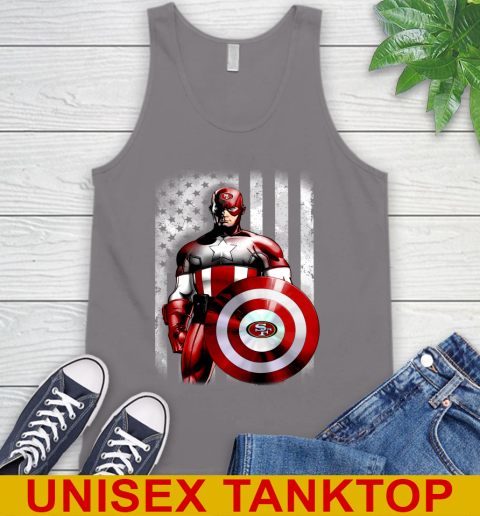 San Francisco 49ers NFL Football Captain America Marvel Avengers American Flag Shirt Tank Top 6