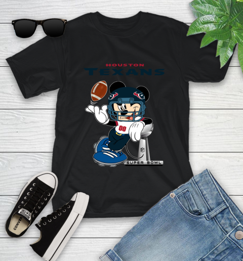 NFL Houston Texans Mickey Mouse Disney Super Bowl Football T Shirt Youth T-Shirt 2