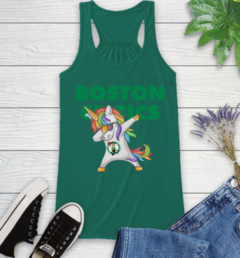 Boston Celtics NBA Basketball Funny Unicorn Dabbing Sports Racerback Tank 7