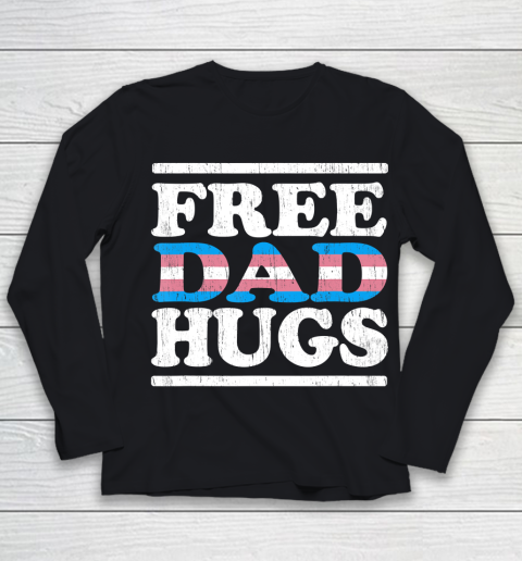 Father gift shirt Rainbow transgender LGBT Pride shirt Vintage Free Dad Hugs T Shirt Youth Long Sleeve