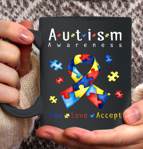 Live love accept autism awareness month Ceramic Mug 11oz