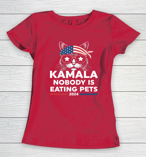 Harris Walz 2024  Nobody Is Eating Pets Women's T-Shirt 7