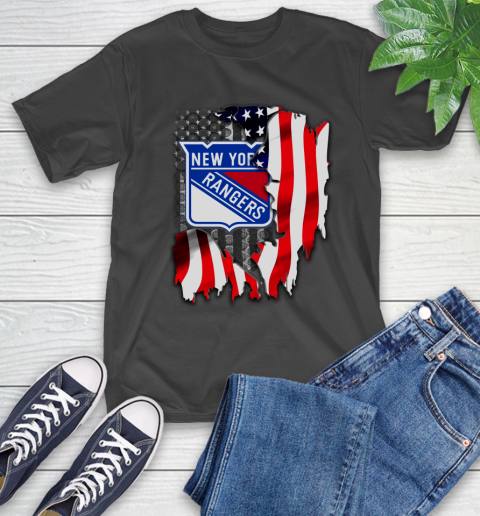 New York Rangers NHL Hockey American Flag T-Shirt