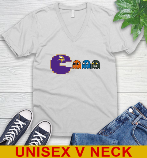 Minnesota Vikings NFL Football Pac Man Champion V-Neck T-Shirt