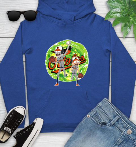MLB Baltimore Orioles Rick And Morty Baseball Sports Youth Hoodie 9