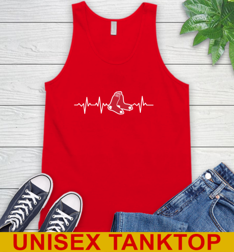 Boston Red Sox MLB Baseball Heart Beat Shirt Tank Top 5