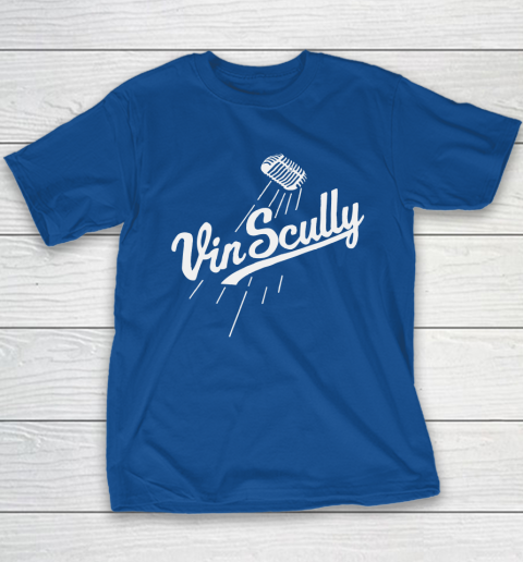 Vin Scully Microphone Youth T-Shirt 6