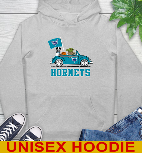 NBA Basketball Charlotte Hornets Darth Vader Baby Yoda Driving Star Wars Shirt Hoodie 6